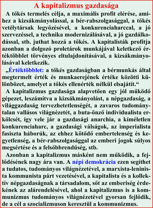 A kapitalizmus gazdasága – SaLa világnézete