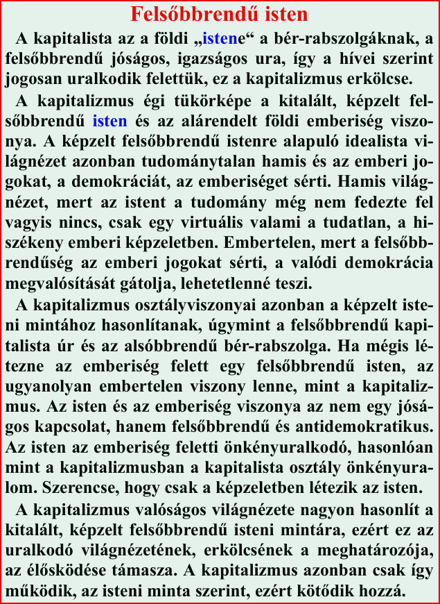 Felsőbbrendű isten – SaLa világnézete