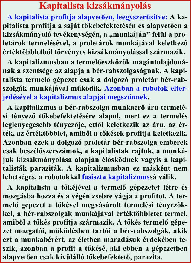Kapitalista kizsákmányolás – SaLa világnézete