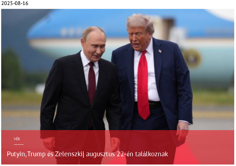 Putyin, Trump és Zelenszkij augusztus 22-én találkoznak 2025-08-16