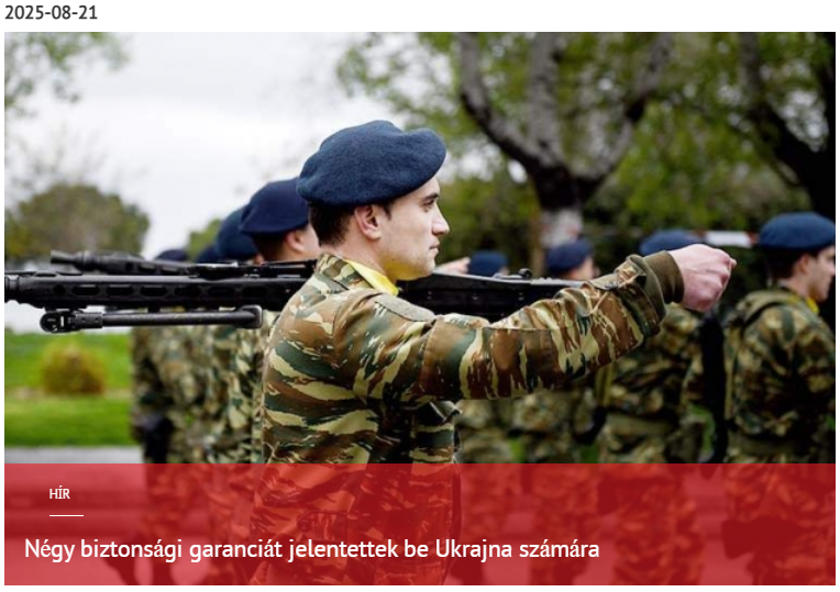 Négy biztonsági garanciát jelentettek be Ukrajna számára 2025-08-21