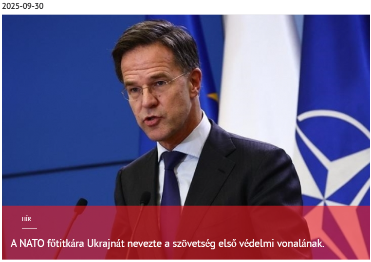 A NATO főtitkára Ukrajnát nevezte a szövetség első védelmi vonalának 2025-09-30