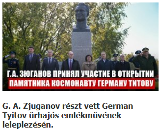 G. A. Zjuganov részt vett German Tyitov űrhajós emlékművének leleplezésén.