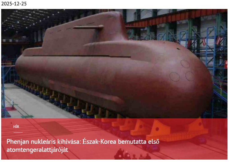 Nukleáris kihívás Phenjantól: Észak-Korea bemutatta első atomtengeralattjáróját 2025-12-25