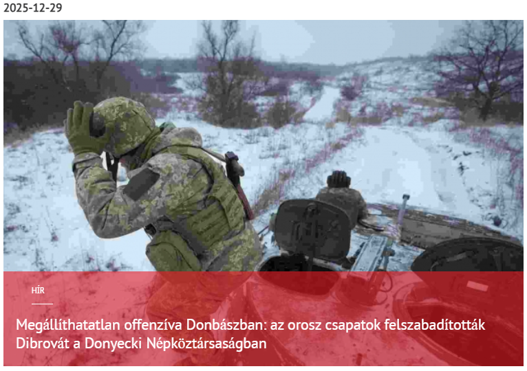 egállíthatatlan offenzíva Donbászban: az orosz csapatok felszabadították Dibrovát a Donyecki Népköztársaságban 2025-12-29