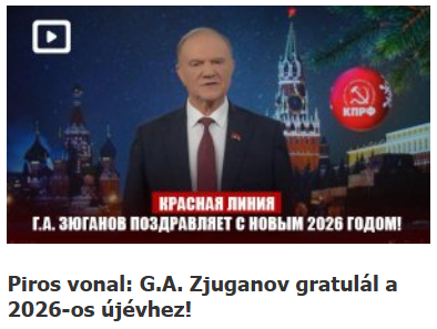 Piros vonal: G.A. Zjuganov gratulál a 2026-os újévhez!