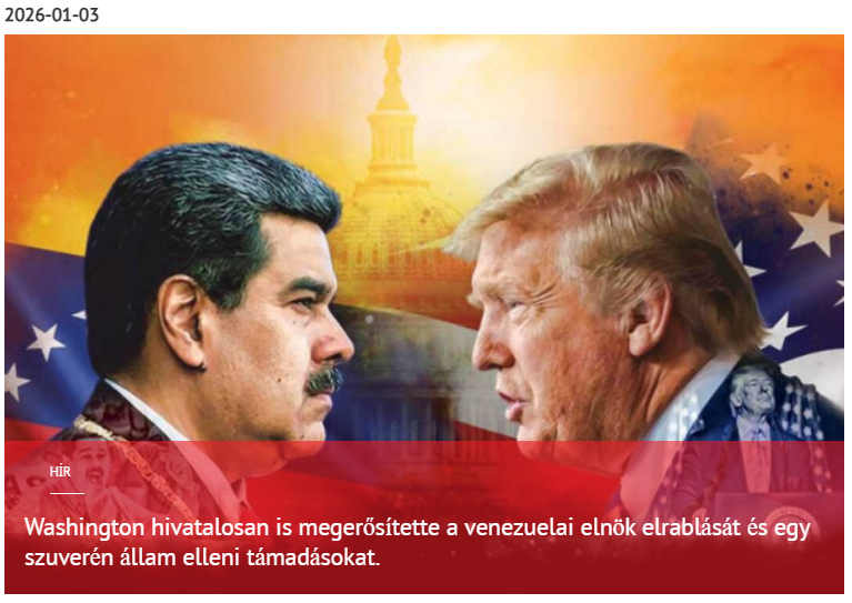 Washington hivatalosan megerősítette a venezuelai elnök elrablását és egy szuverén állam elleni támadást 2026-01-03