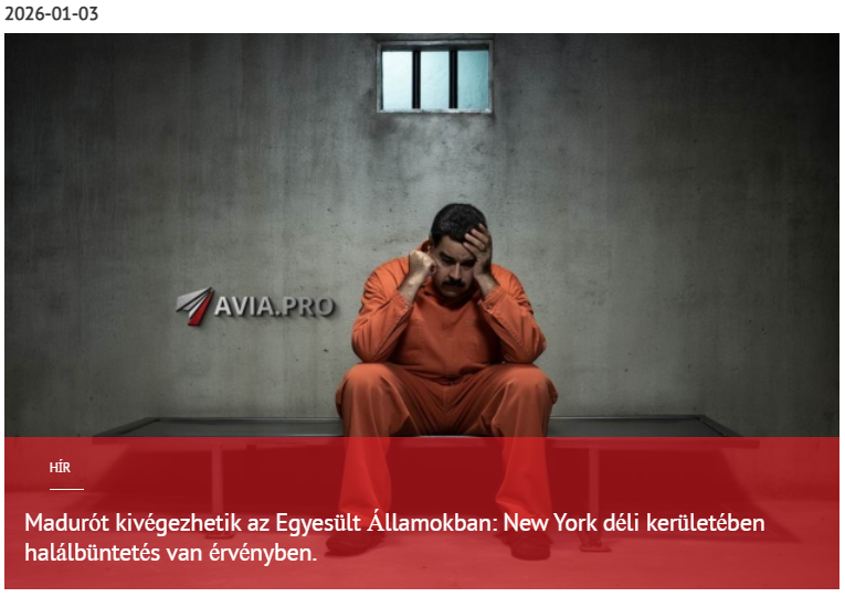 Maduro kivégzését is elrendelhetik az Egyesült Államokban: New York déli kerülete halálbüntetést ír elő 2026-01-03
