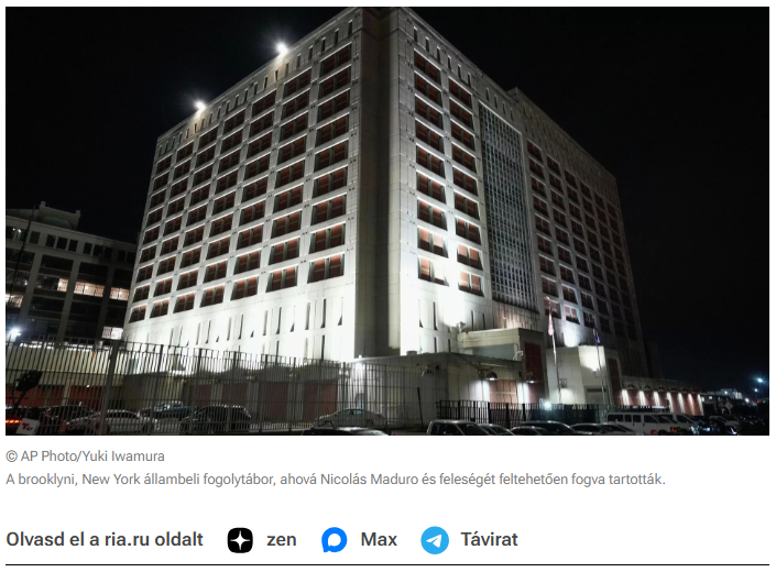 Madurót állítólag egy brooklyni fogolytáborba szállították. 05:13 2026.01.04.(frissítve: 2026.01.04. 08:27)