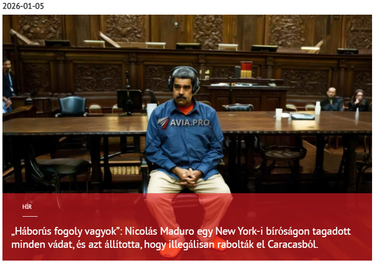 „Háborús fogoly vagyok”: Nicolás Maduro minden vádat tagadott egy New York-i bíróságon, és azt állította, hogy illegálisan rabolták el Caracasból. 2026-01-05