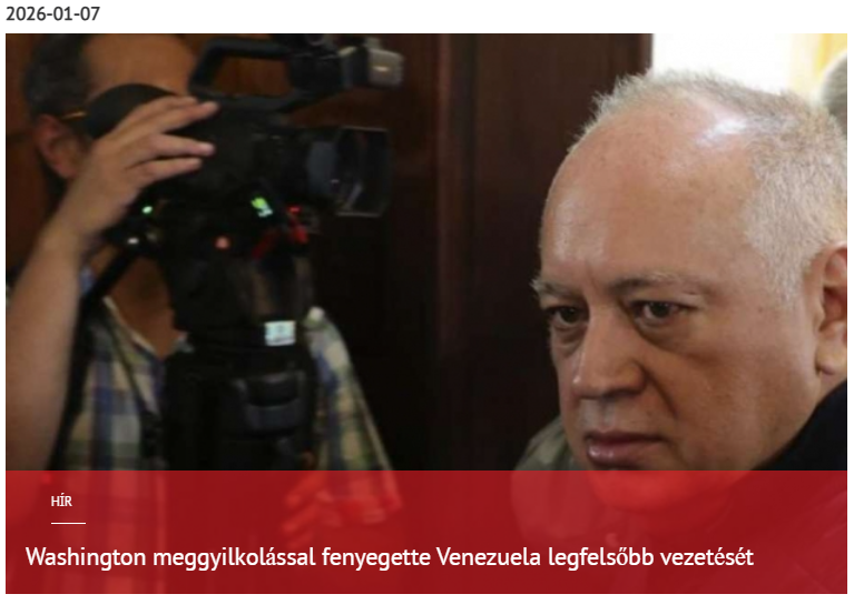 Washington meggyilkolással fenyegeti Venezuela legfelsőbb vezetését 2026-01-07