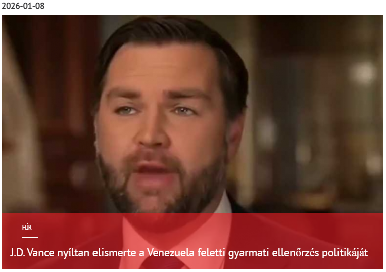 J.D. Vance nyíltan elismeri a gyarmati ellenőrzés politikáját Venezuelában 2026-01-08