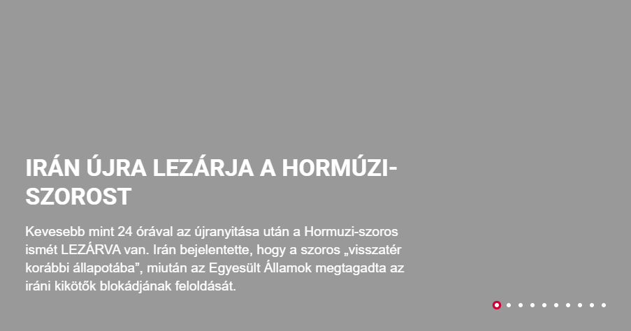 IRÁN ÚJRA LEZÁRJA A HORMÚZI-SZOROST 2026. április 18.